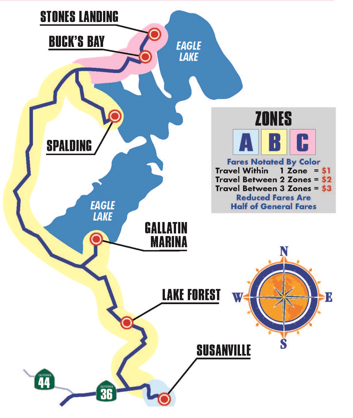 Eagle Lake Route Map
